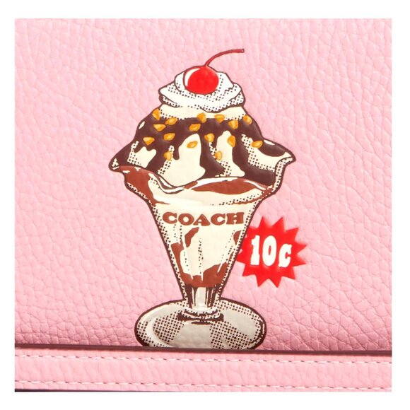 New Coach CU380 Long Zip Around Wallet with Sundae Graphic Cherry Blossom Multi - Picture 4 of 5